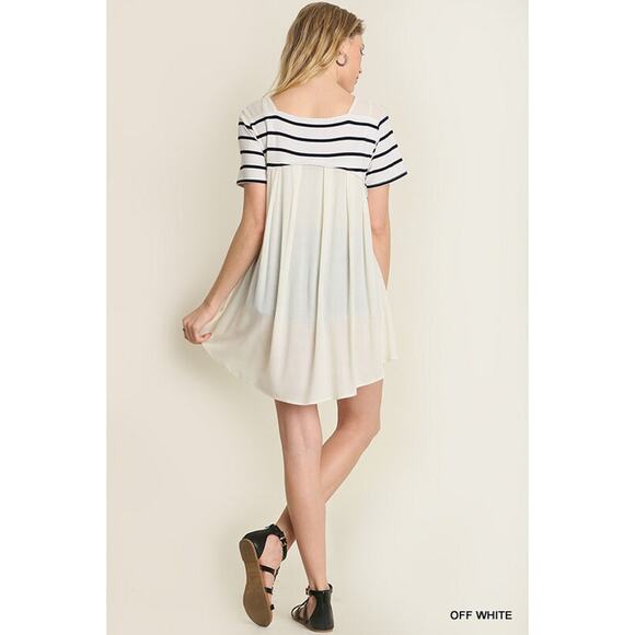 Umgee Top Size S Black Striped Hi-low Tunic Relaxed Fit Whimsygoth Women Shirt - Picture 4 of 5